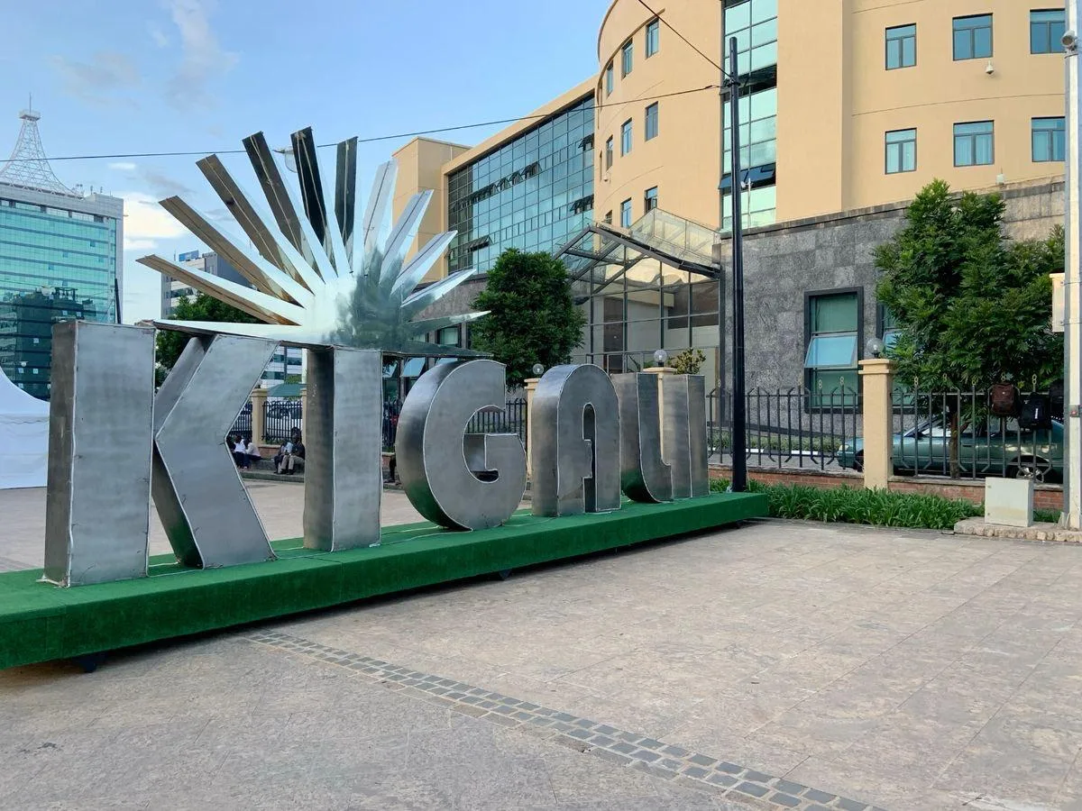 Large Kigali sign in the city